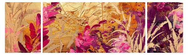Obraz - Abstrakcyjny obraz kwiatów II. (170x50 cm)
