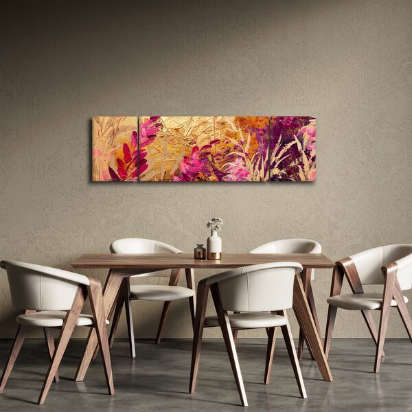 Obraz - Abstrakcyjny obraz kwiatów II. (170x50 cm)