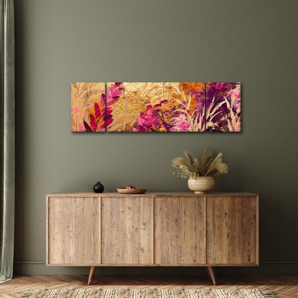 Obraz - Abstrakcyjny obraz kwiatów II. (170x50 cm)