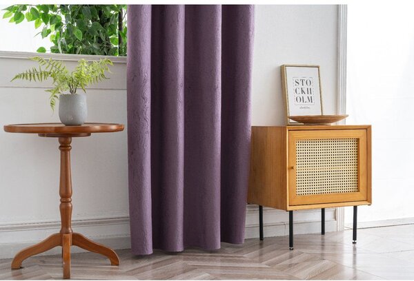 Zasłona zaciemniająca DUNES VELVET 140x250 cm, fioletowy Zawieszanie: Metalowe pierścienie