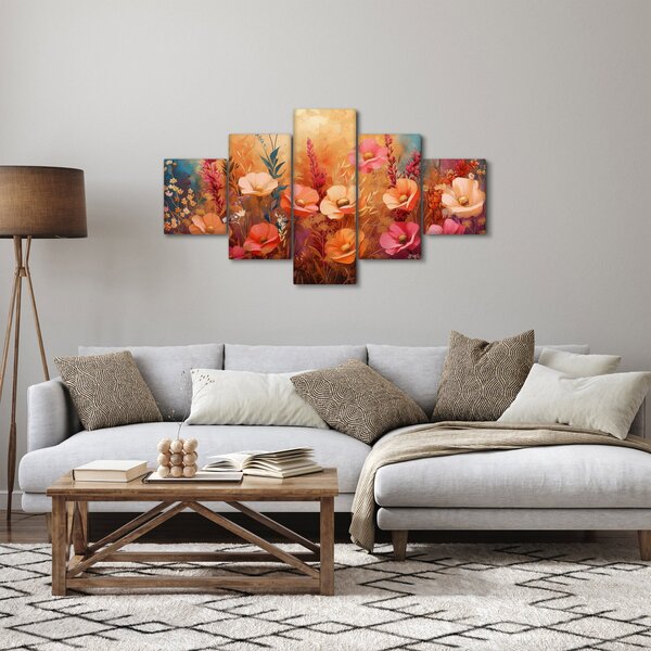Obraz - Kwiaty łąkowe, malarstwo (125x70 cm)