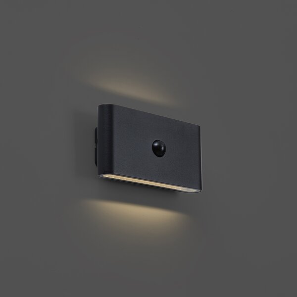 Lampa ścienna czarna, magnetyczna, z czujnikiem zmierzchu, zintegrowana LED, akumulatorowa - Batt