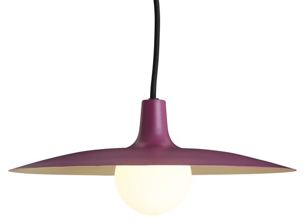 Nowoczesny system szynowy czarny z 2 reflektorami i 3 lampami wiszącymi fioletowymi 1-fazowy - Slimline Uzzy Panzi