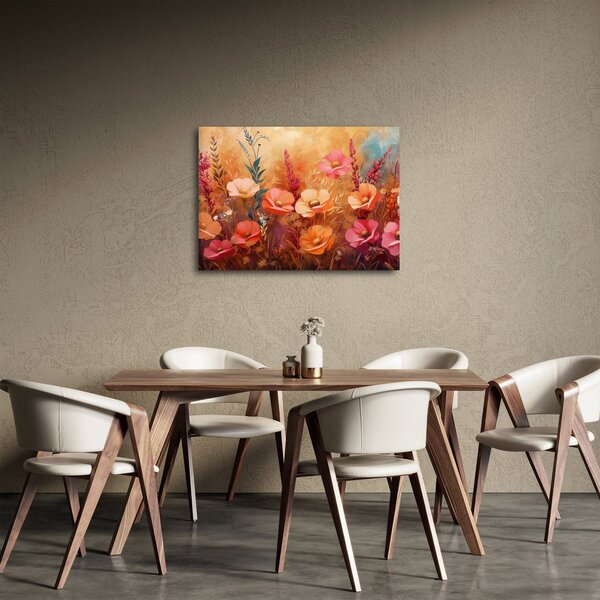 Obraz - Kwiaty łąkowe, malarstwo (70x50 cm)