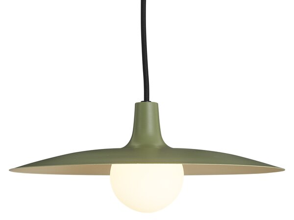 Nowoczesny system szynowy czarny z 2 reflektorami i 3 lampami wiszącymi zielonymi 1-fazowy - Slimline Uzzy Panzi