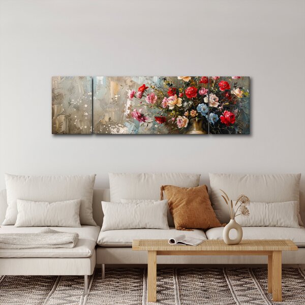 Obraz - Wazon z kwiatami (170x50 cm)