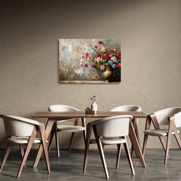Obraz na szkle - Wazon z kwiatami (70x50 cm)