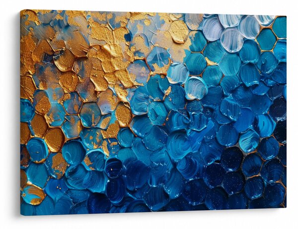 Obraz - Niebiesko-złoty obraz (70x50 cm)