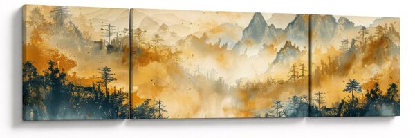 Obraz - Góry, akwarela (170x50 cm)