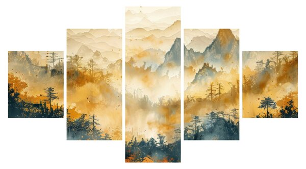Obraz - Góry, akwarela (125x70 cm)