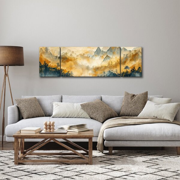 Obraz - Góry, akwarela (170x50 cm)