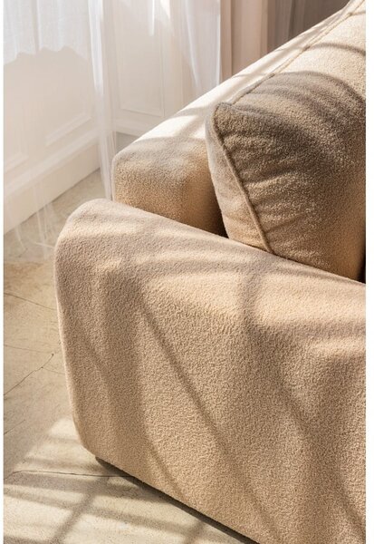 Beżowa rozkładana sofa z materiału bouclé 247 cm Quinoa – Bonami Selection