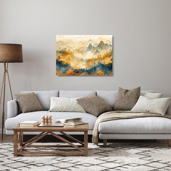 Obraz na szkle - Góry, akwarela (70x50 cm)