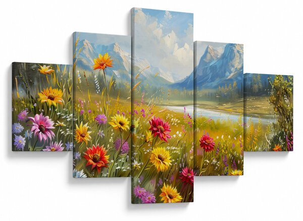 Obraz - Malowany krajobraz (125x70 cm)