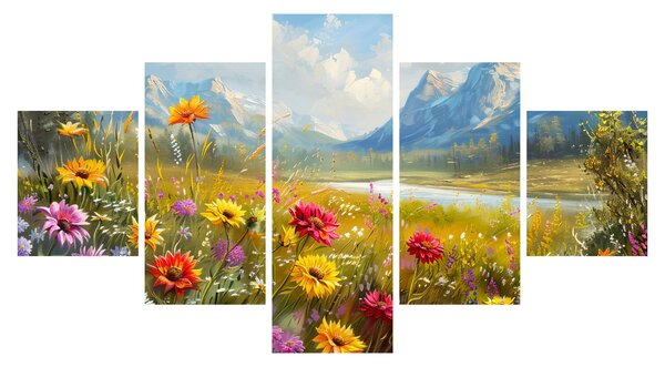 Obraz - Malowany krajobraz (125x70 cm)