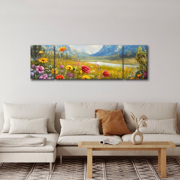 Obraz - Malowany krajobraz (170x50 cm)