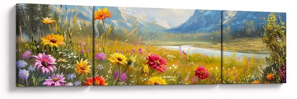 Obraz - Malowany krajobraz (170x50 cm)