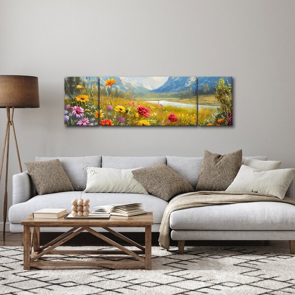 Obraz - Malowany krajobraz (170x50 cm)