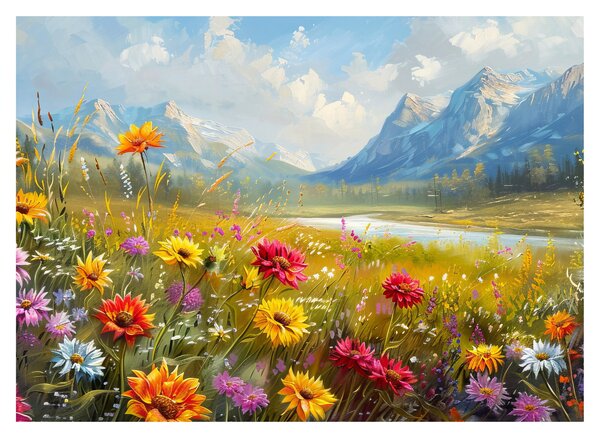 Obraz na szkle - Malowany krajobraz (70x50 cm)