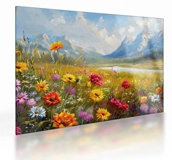 Obraz na szkle - Malowany krajobraz (70x50 cm)