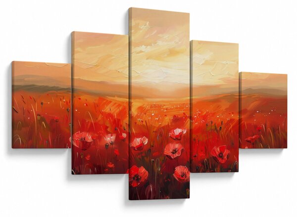 Obraz - Pole maków (125x70 cm)