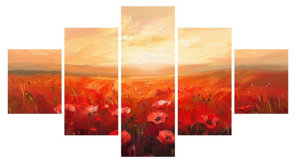 Obraz - Pole maków (125x70 cm)