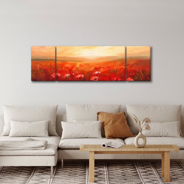 Obraz - Pole maków (170x50 cm)