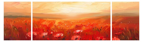 Obraz - Pole maków (170x50 cm)