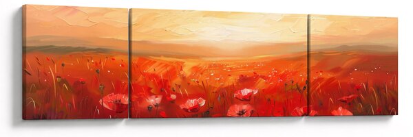 Obraz - Pole maków (170x50 cm)