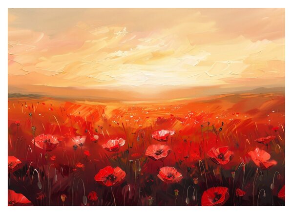 Obraz na szkle - Pole maków (70x50 cm)