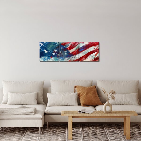 Obraz - Flaga USA (z zegarem) (90x30 cm)
