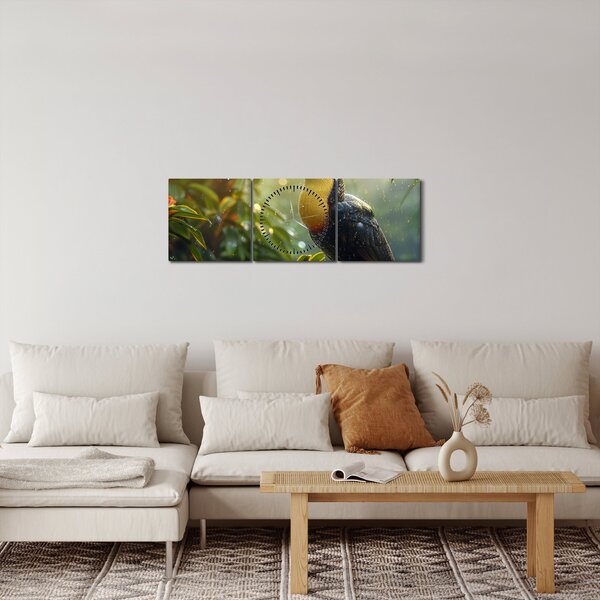 Obraz - Tukan (z zegarem) (90x30 cm)