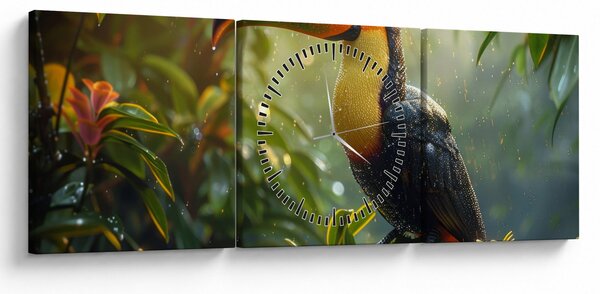 Obraz - Tukan (z zegarem) (90x30 cm)