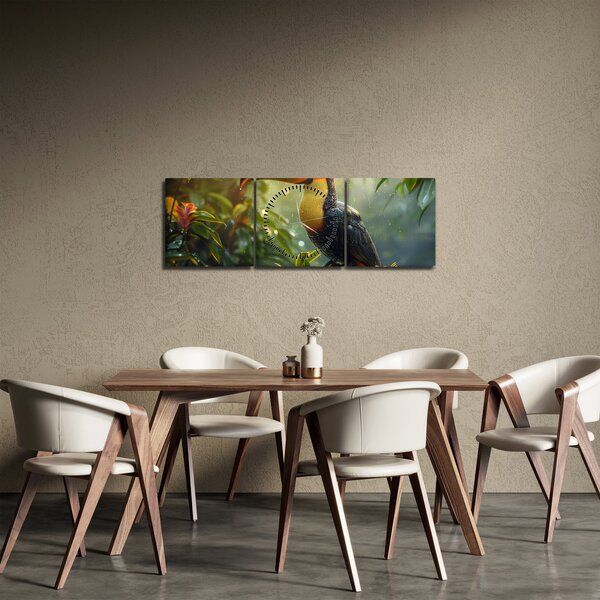 Obraz - Tukan (z zegarem) (90x30 cm)