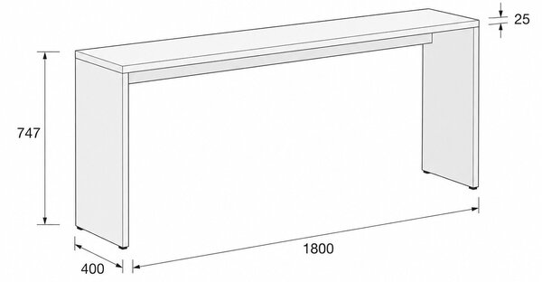 Dostawka FRAME, 180x40 cm, dąb naturalny