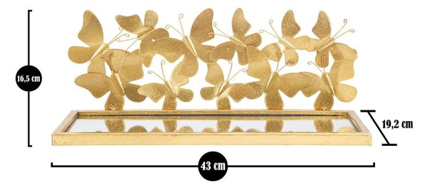 Szafka nocna w kolorze złota Butterfly – Mauro Ferretti