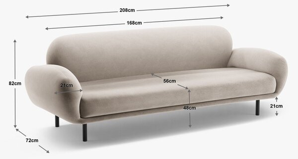 Biała sofa z materiału bouclé 208 cm Poppy – Micadoni