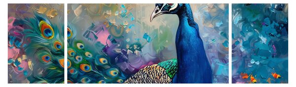 Obraz - Malowanie pawia (170x50 cm)