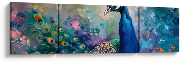 Obraz - Malowanie pawia (170x50 cm)