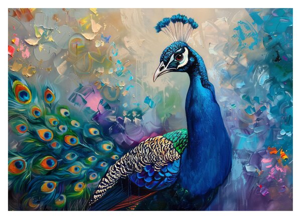 Obraz na szkle - Malowanie pawia (70x50 cm)