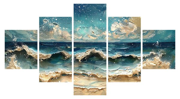 Obraz - Malowanie morza (125x70 cm)