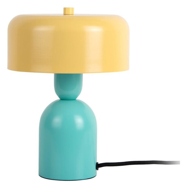 Żółta/turkusowa lampa stołowa (wysokość 24 cm) Double Funky – Leitmotiv