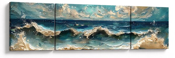 Obraz - Malowanie morza (170x50 cm)