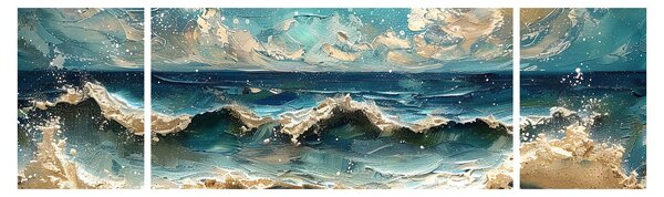 Obraz - Malowanie morza (170x50 cm)