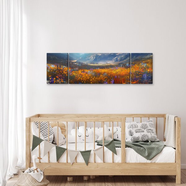 Obraz - Malowany górski krajobraz II. (170x50 cm)