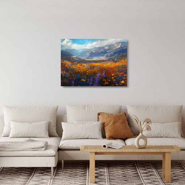 Obraz na szkle - Malowany górski krajobraz II. (70x50 cm)