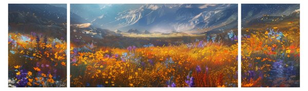 Obraz - Malowany górski krajobraz II. (170x50 cm)