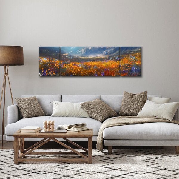 Obraz - Malowany górski krajobraz II. (170x50 cm)
