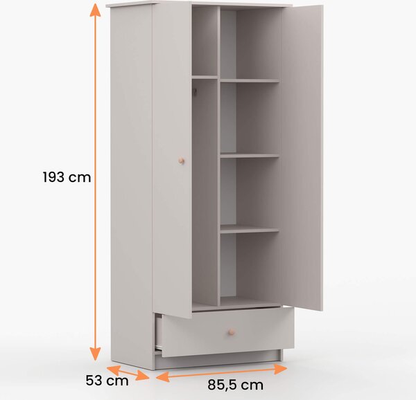 MebleMWM Szafa OLAF 2D1S | Cashmere