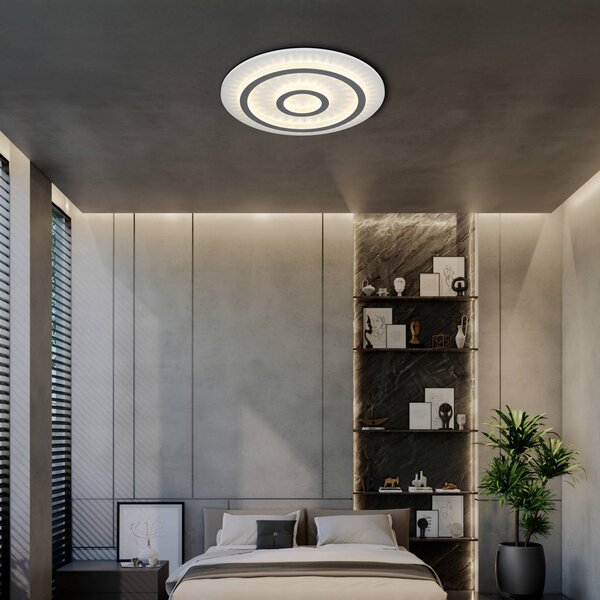 Globo Lampa sufitowa Jayden, możliwość ściemniania, biały / opal, salon / jadalnia, metal